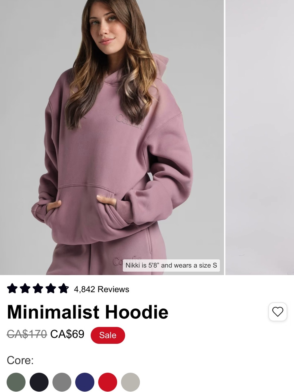 Core Minimalist Oversized Hoodie in Dusty Mauve